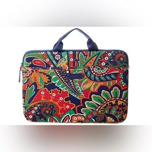Colorful Paisley Laptop Bag Vera Bradley Red Blue 15 inch Travel Bag